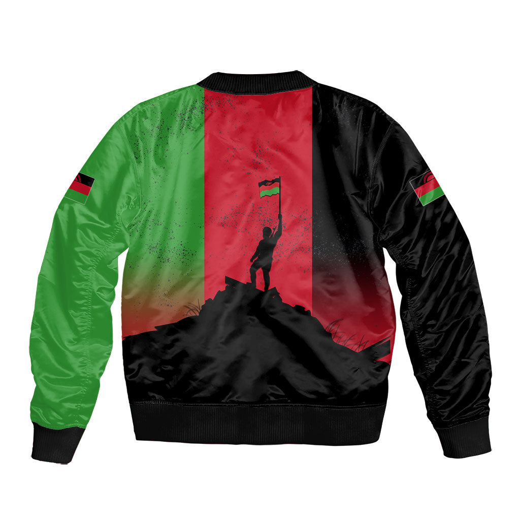 Malawi Independence Day 6 July Bomber Jacket Malawian Flag Grunge Soldier