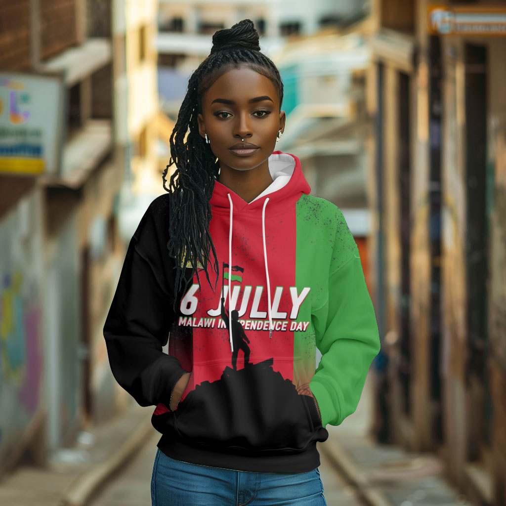 Malawi Independence Day 6 July Hoodie Malawian Flag Grunge Soldier