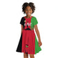 Malawi Independence Day 6 July Kid Short Sleeve Dress Malawian Flag Grunge Soldier