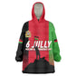 Malawi Independence Day 6 July Kid Wearable Blanket Hoodie Malawian Flag Grunge Soldier