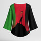 Malawi Independence Day 6 July Kimono Sleeve Blouse Malawian Flag Grunge Soldier
