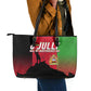 Malawi Independence Day 6 July Leather Tote Bag Malawian Flag Grunge Soldier