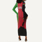 Malawi Independence Day 6 July Long Sleeve Bodycon Dress Malawian Flag Grunge Soldier