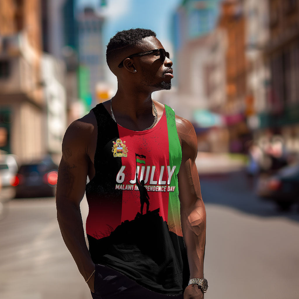 Malawi Independence Day 6 July Men Tank Top Malawian Flag Grunge Soldier