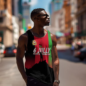 Malawi Independence Day 6 July Men Tank Top Malawian Flag Grunge Soldier
