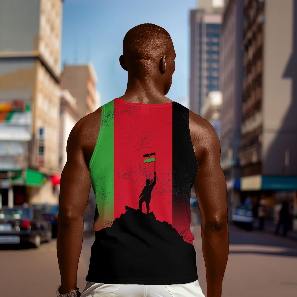 Malawi Independence Day 6 July Men Tank Top Malawian Flag Grunge Soldier