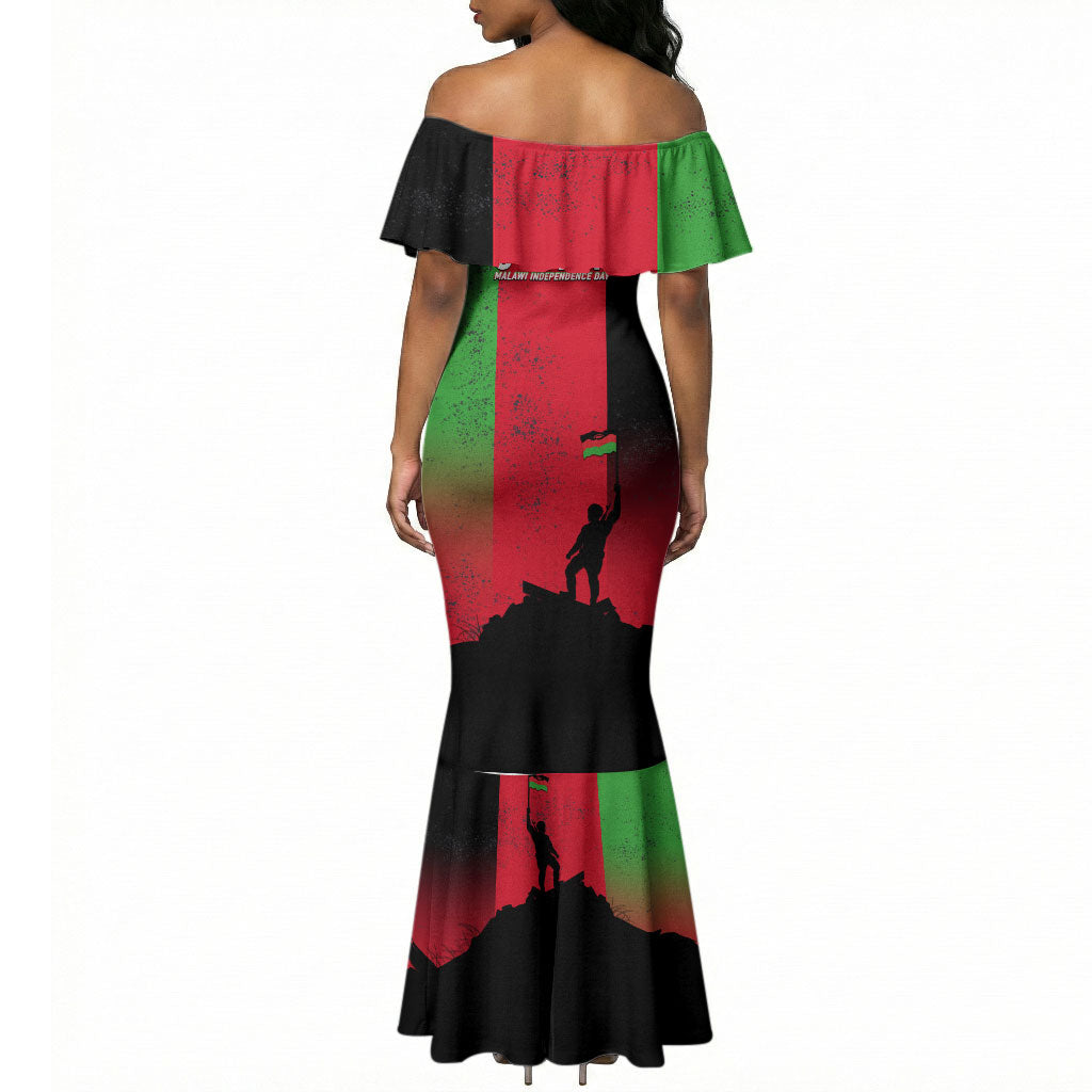 Malawi Independence Day 6 July Mermaid Dress Malawian Flag Grunge Soldier