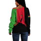 Malawi Independence Day 6 July Off Shoulder Sweater Malawian Flag Grunge Soldier