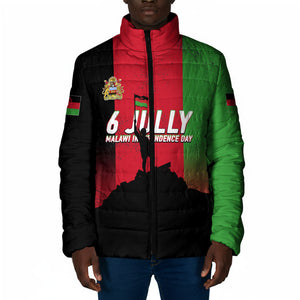 Malawi Independence Day 6 July Padded Jacket Malawian Flag Grunge Soldier