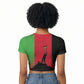 Malawi Independence Day 6 July Raglan Cropped T shirt Malawian Flag Grunge Soldier