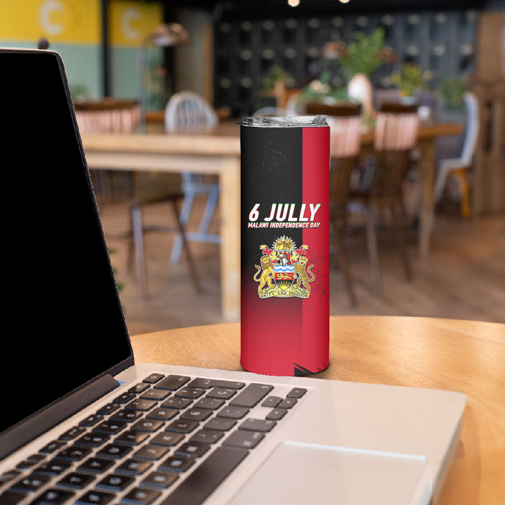 Malawi Independence Day 6 July Skinny Tumbler Malawian Flag Grunge Soldier