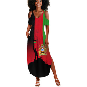 Malawi Independence Day 6 July Summer Maxi Dress Malawian Flag Grunge Soldier