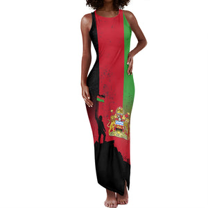 Malawi Independence Day 6 July Tank Maxi Dress Malawian Flag Grunge Soldier