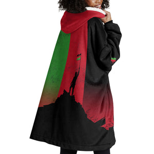 Malawi Independence Day 6 July Wearable Blanket Hoodie Malawian Flag Grunge Soldier