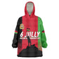 Malawi Independence Day 6 July Wearable Blanket Hoodie Malawian Flag Grunge Soldier