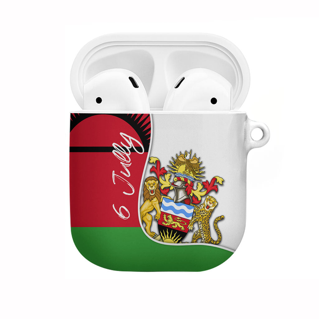 Malawi Independence Day 6 July AirPods Case Malawian Coat Of Arms Flag Ribbon