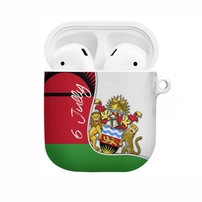 Malawi Independence Day 6 July AirPods Case Malawian Coat Of Arms Flag Ribbon