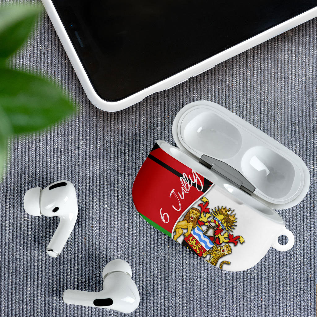 Malawi Independence Day 6 July AirPods Case Malawian Coat Of Arms Flag Ribbon