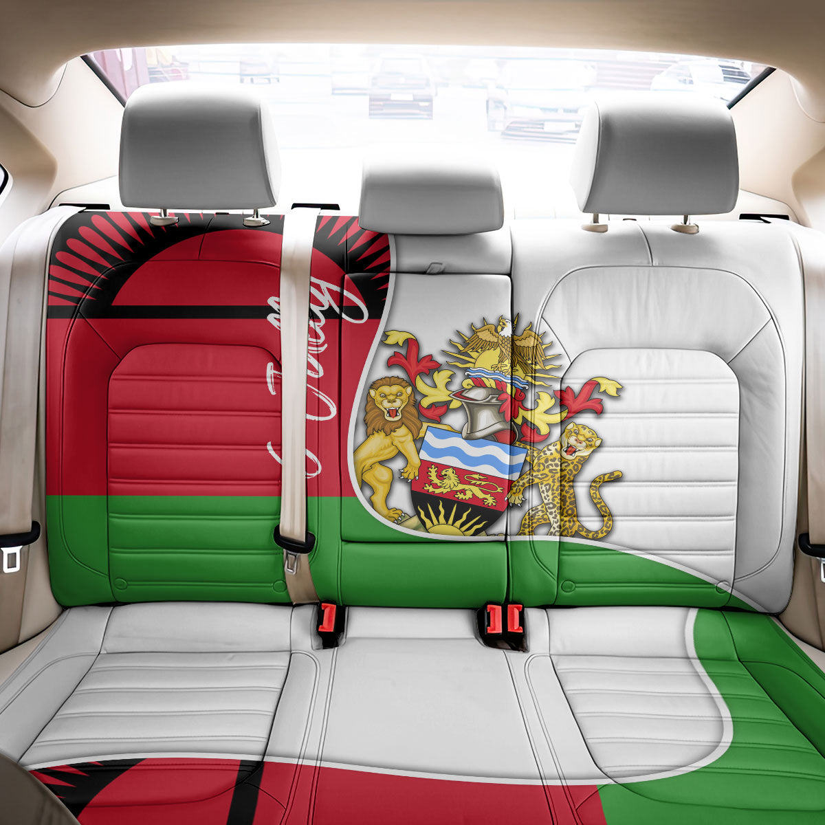 Malawi Independence Day 6 July Back Car Seat Cover Malawian Coat Of Arms Flag Ribbon