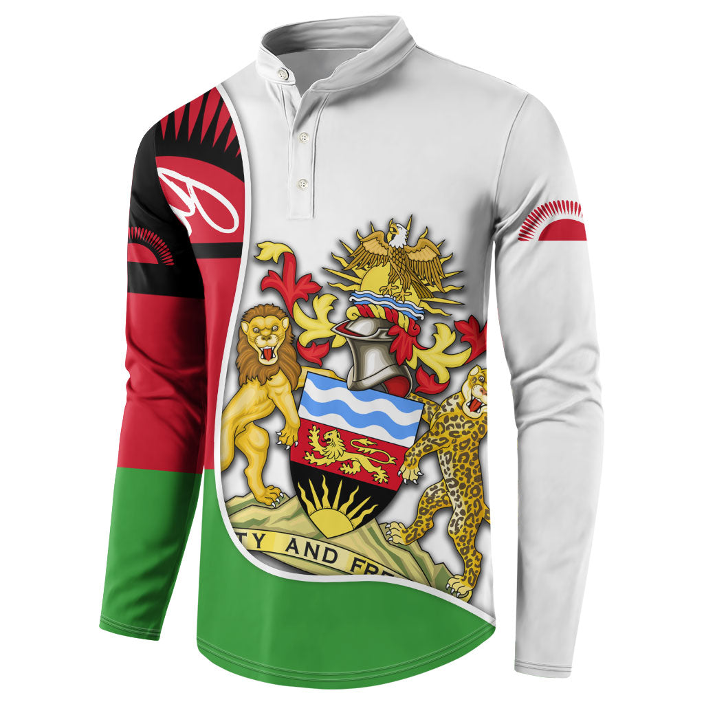 Malawi Independence Day 6 July Button Sweatshirt Malawian Coat Of Arms Flag Ribbon