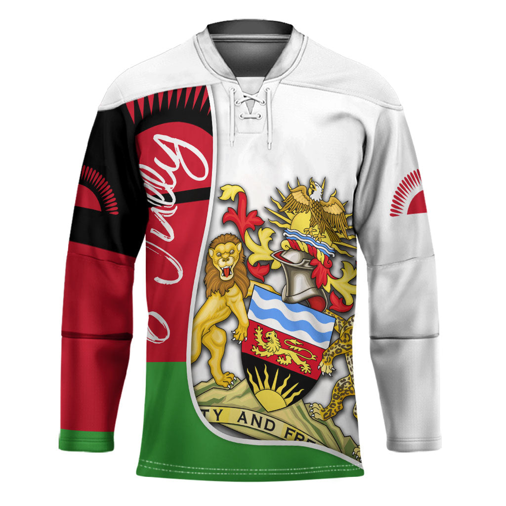 Malawi Independence Day 6 July Hockey Jersey Malawian Coat Of Arms Flag Ribbon