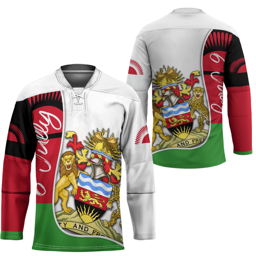 Malawi Independence Day 6 July Hockey Jersey Malawian Coat Of Arms Flag Ribbon