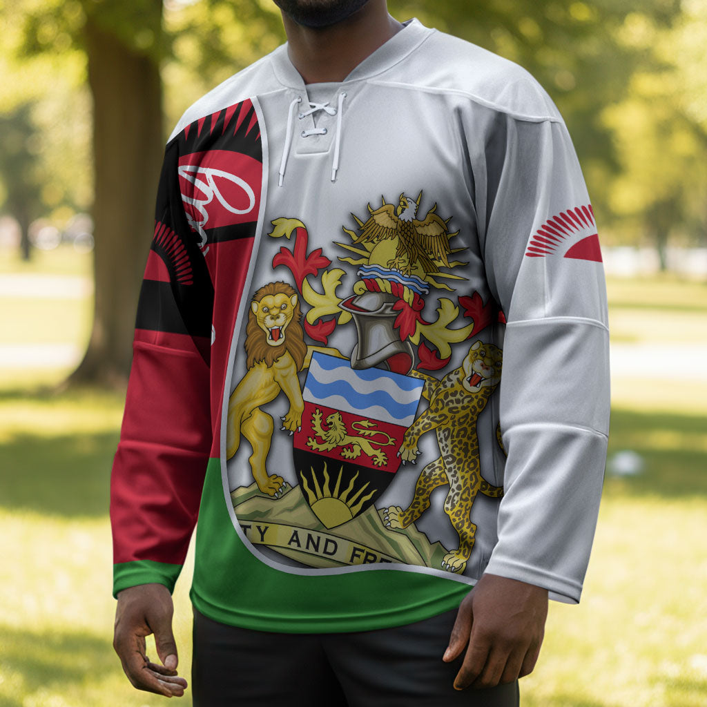 Malawi Independence Day 6 July Hockey Jersey Malawian Coat Of Arms Flag Ribbon