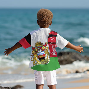 Malawi Independence Day 6 July Kid Hawaiian Shirt Malawian Coat Of Arms Flag Ribbon