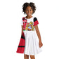 Malawi Independence Day 6 July Kid Short Sleeve Dress Malawian Coat Of Arms Flag Ribbon