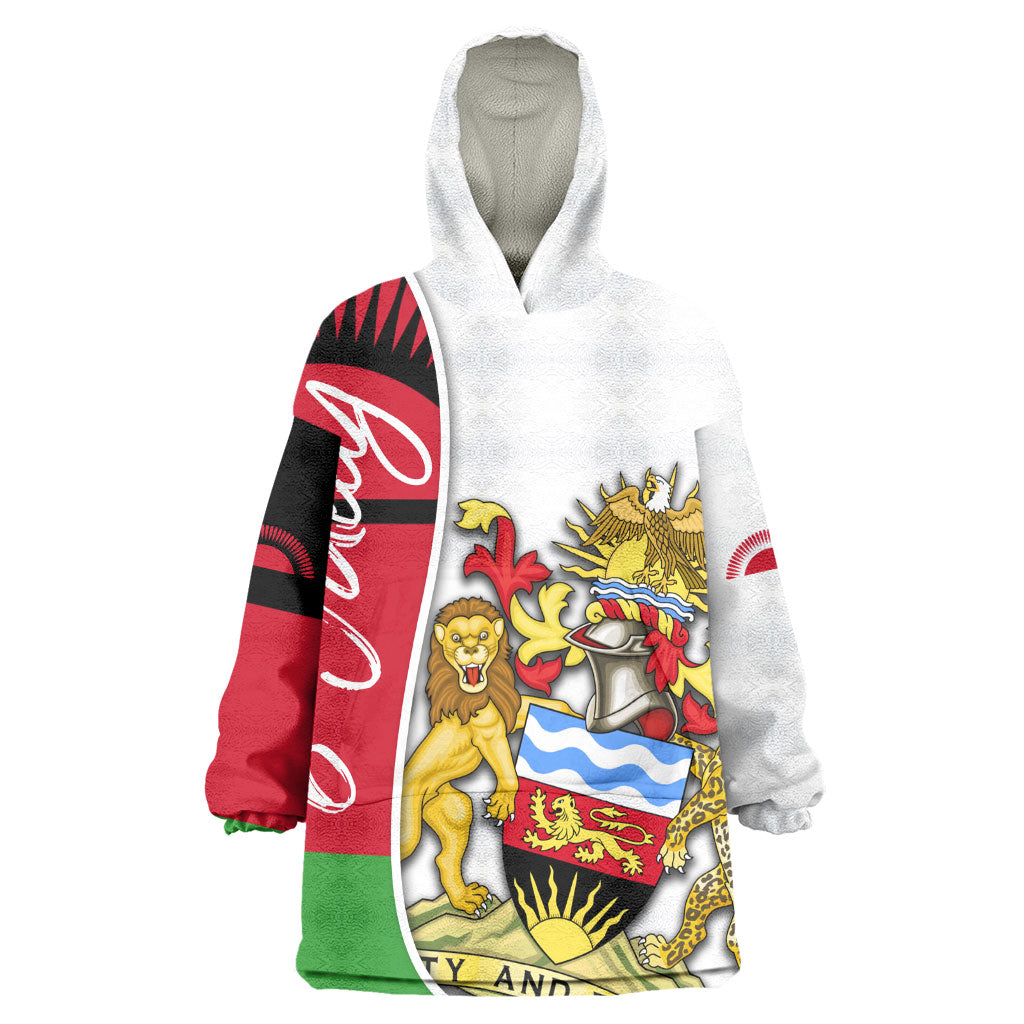 Malawi Independence Day 6 July Kid Wearable Blanket Hoodie Malawian Coat Of Arms Flag Ribbon