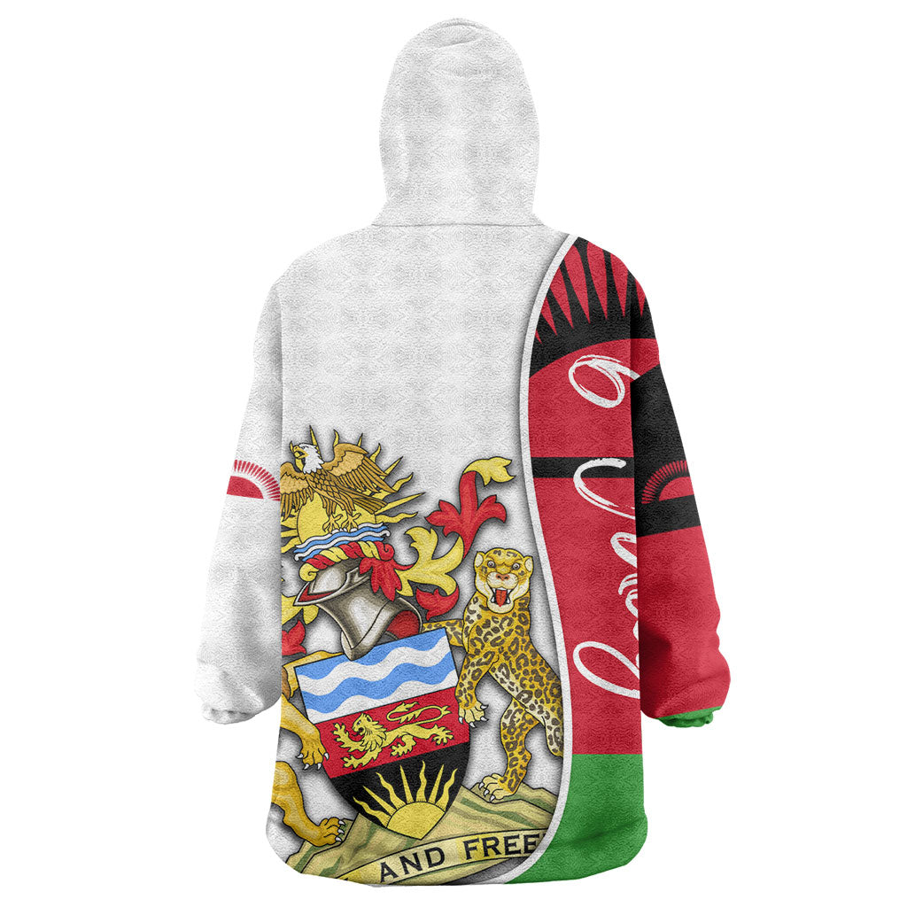 Malawi Independence Day 6 July Kid Wearable Blanket Hoodie Malawian Coat Of Arms Flag Ribbon