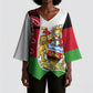 Malawi Independence Day 6 July Kimono Sleeve Blouse Malawian Coat Of Arms Flag Ribbon