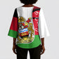 Malawi Independence Day 6 July Kimono Sleeve Blouse Malawian Coat Of Arms Flag Ribbon