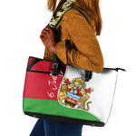 Malawi Independence Day 6 July Leather Tote Bag Malawian Coat Of Arms Flag Ribbon