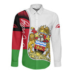 Malawi Independence Day 6 July Long Sleeve Button Shirt Malawian Coat Of Arms Flag Ribbon