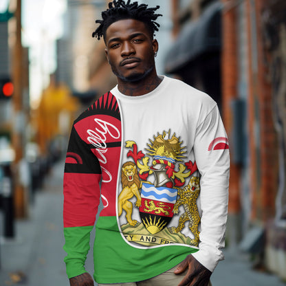 Malawi Independence Day 6 July Long Sleeve Shirt Malawian Coat Of Arms Flag Ribbon