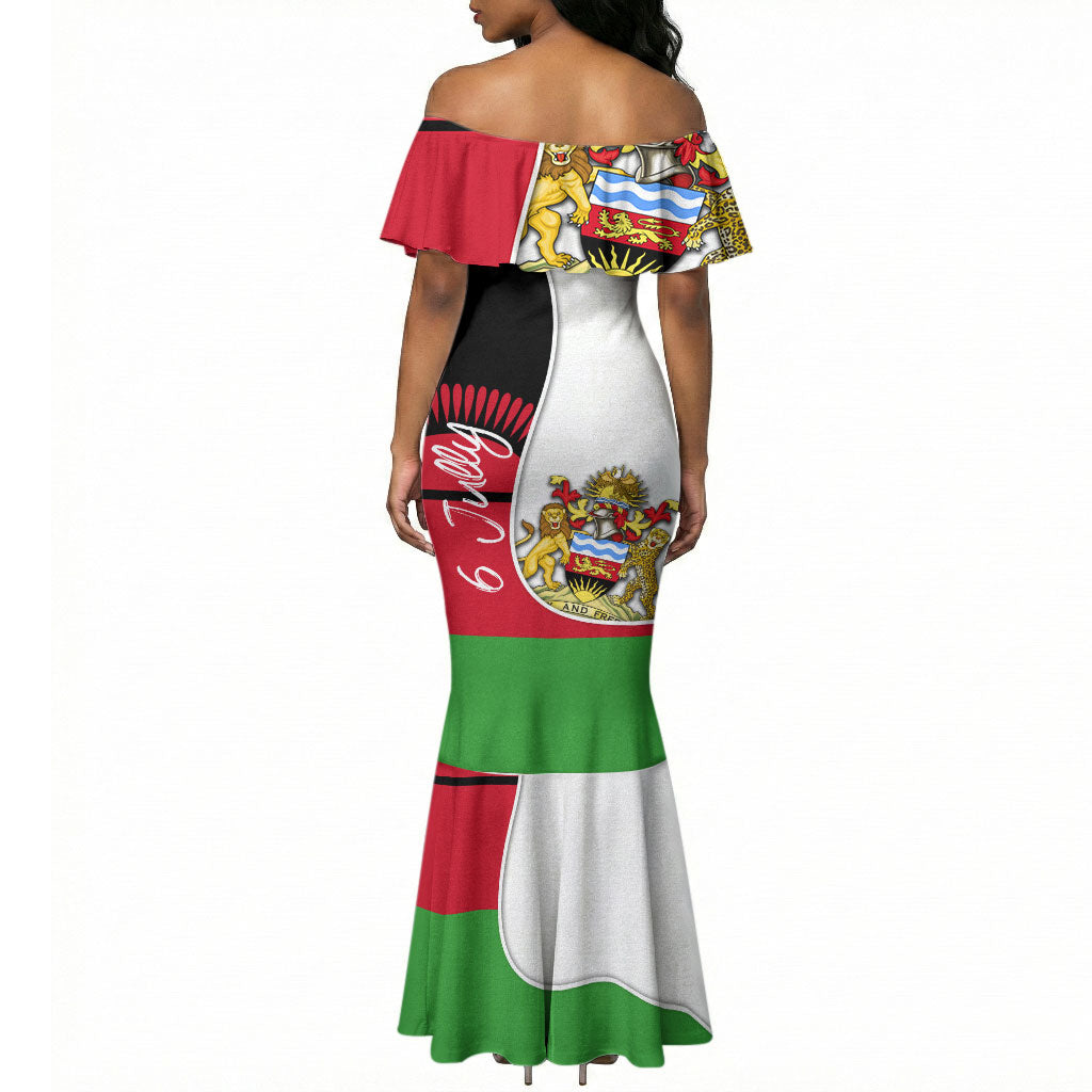 Malawi Independence Day 6 July Mermaid Dress Malawian Coat Of Arms Flag Ribbon