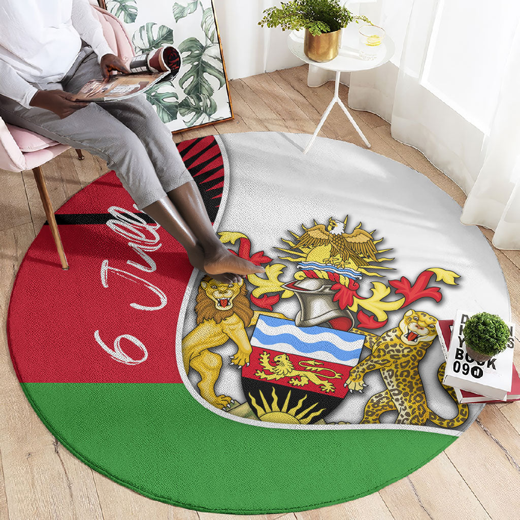 Malawi Independence Day 6 July Round Carpet Malawian Coat Of Arms Flag Ribbon