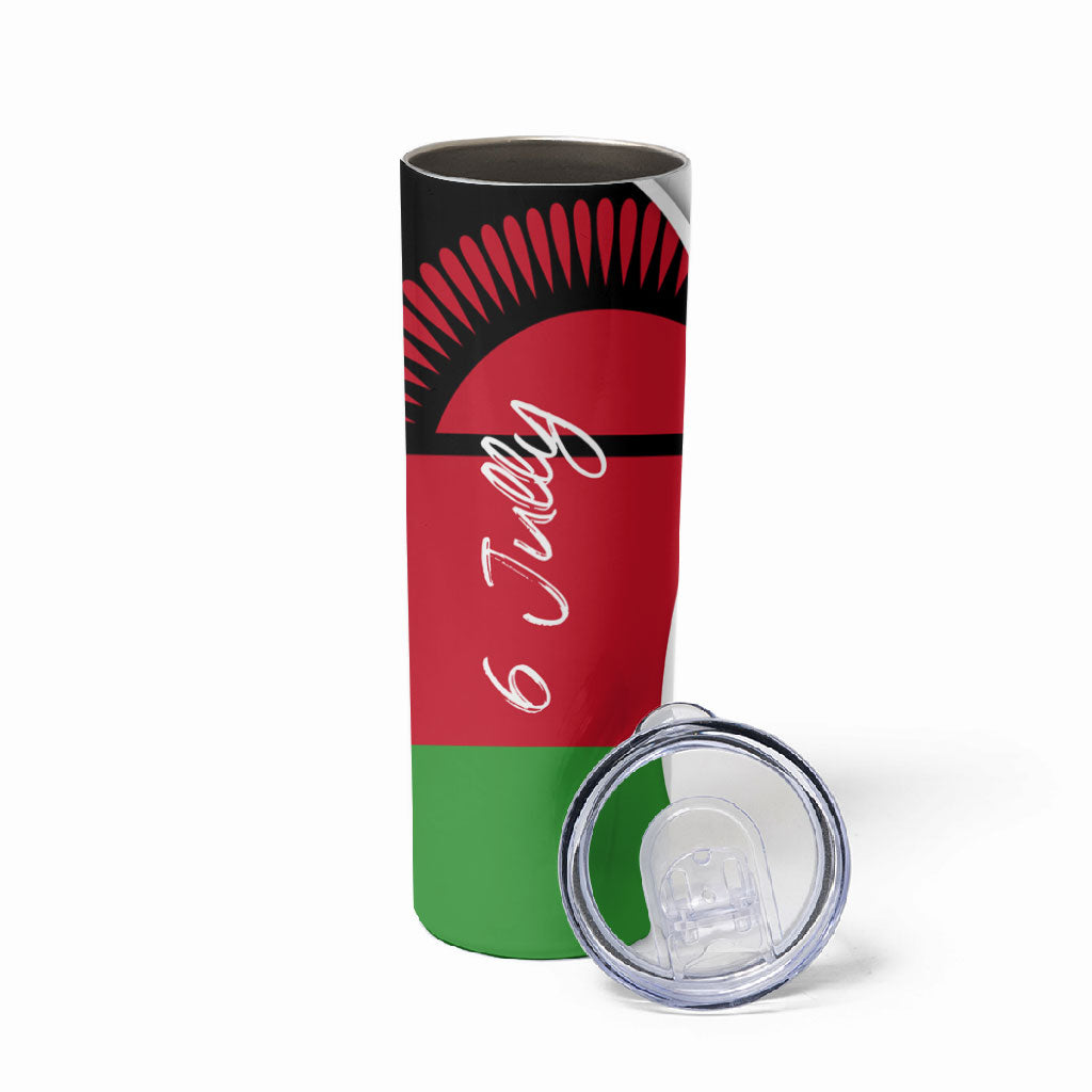Malawi Independence Day 6 July Skinny Tumbler Malawian Coat Of Arms Flag Ribbon