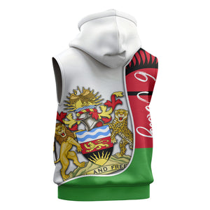 Malawi Independence Day 6 July Sleeveless Hoodie Malawian Coat Of Arms Flag Ribbon