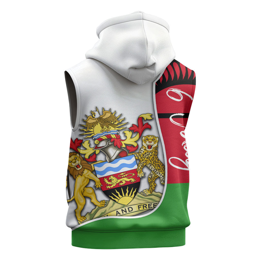 Malawi Independence Day 6 July Sleeveless Zip Hoodie Malawian Coat Of Arms Flag Ribbon
