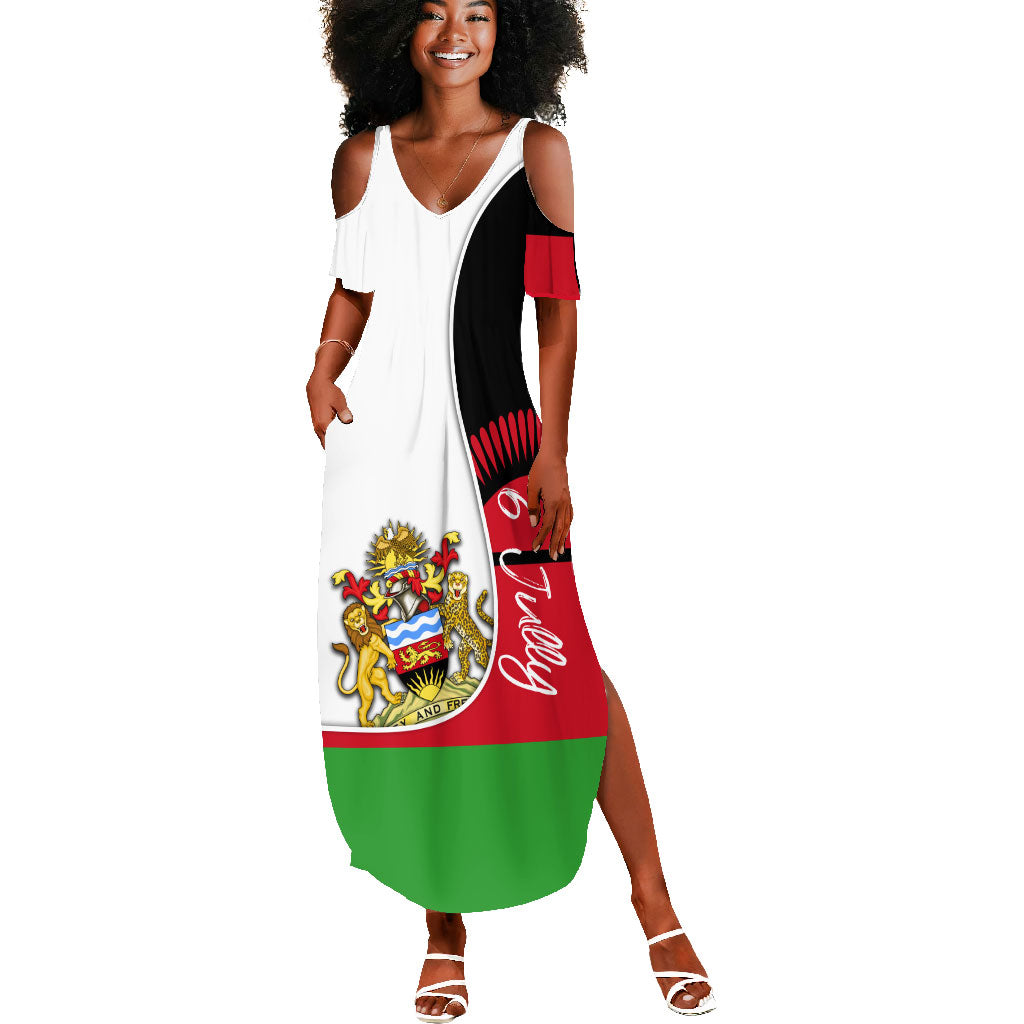 Malawi Independence Day 6 July Summer Maxi Dress Malawian Coat Of Arms Flag Ribbon