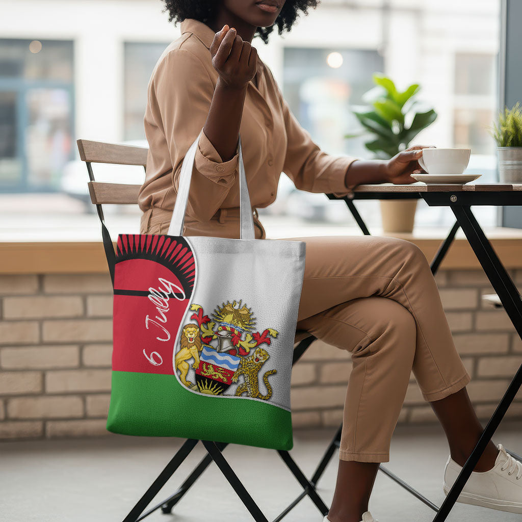 Malawi Independence Day 6 July Tote Bag Malawian Coat Of Arms Flag Ribbon