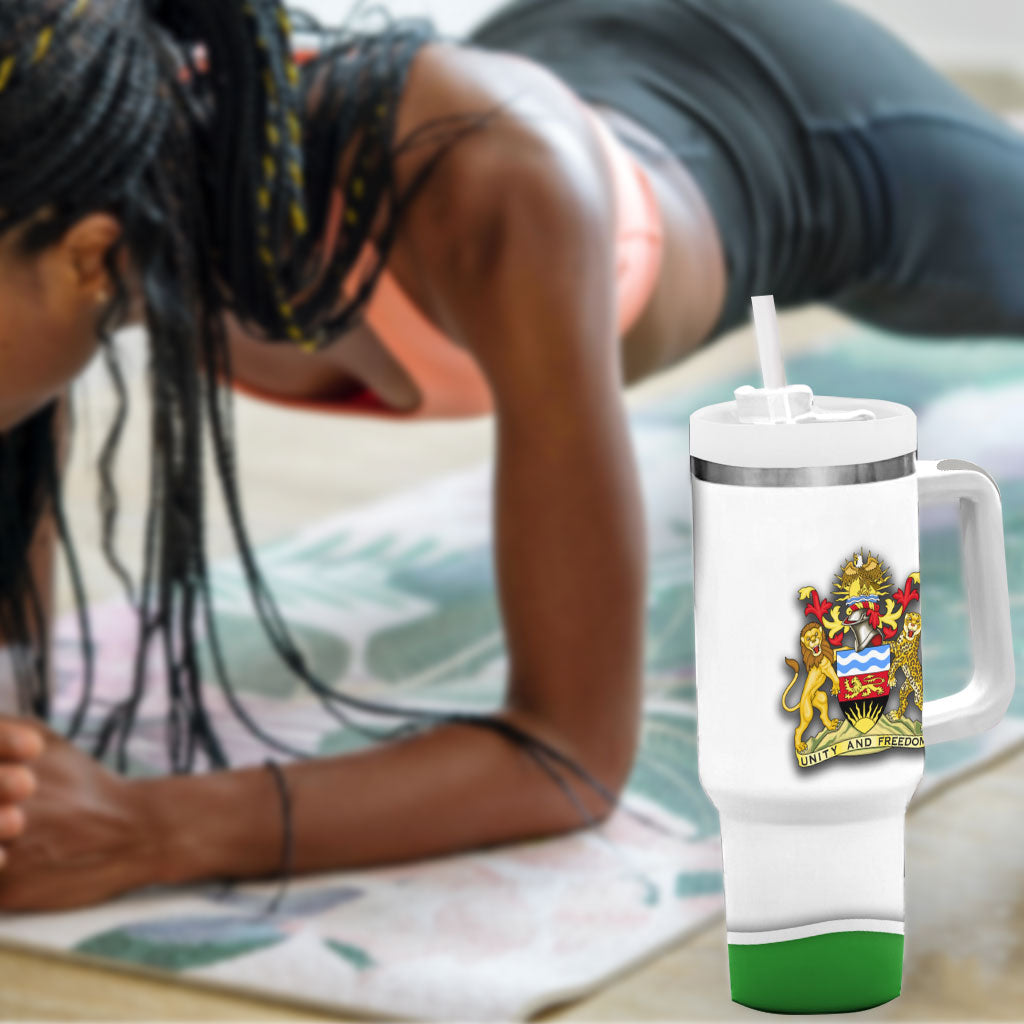 Malawi Independence Day 6 July Tumbler With Handle Malawian Coat Of Arms Flag Ribbon