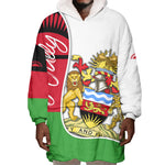 Malawi Independence Day 6 July Wearable Blanket Hoodie Malawian Coat Of Arms Flag Ribbon