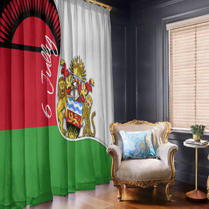 Malawi Independence Day 6 July Window Curtain Malawian Coat Of Arms Flag Ribbon