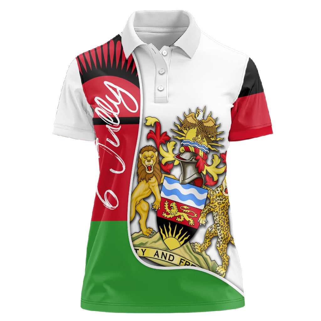 Malawi Independence Day 6 July Women Polo Shirt Malawian Coat Of Arms Flag Ribbon