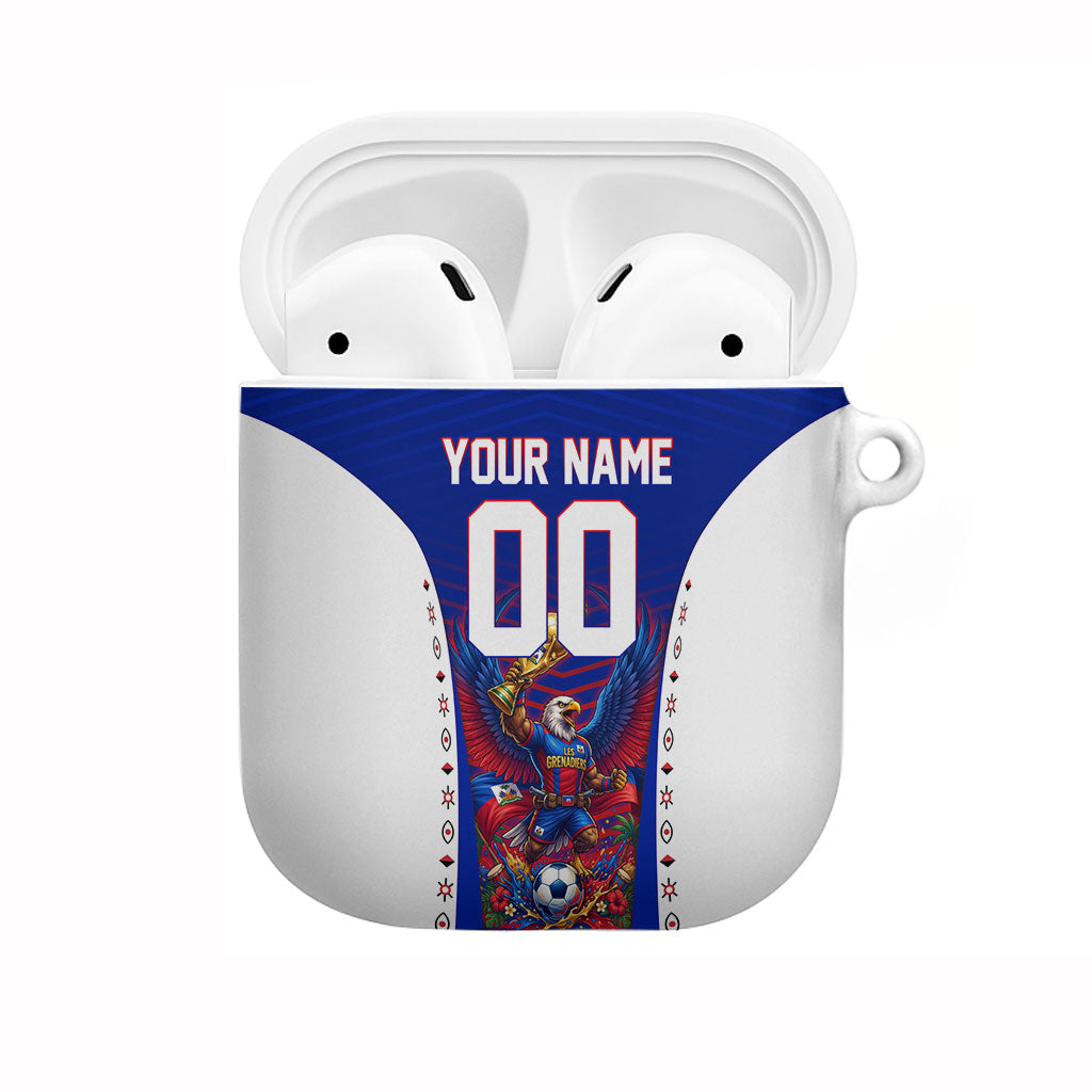 Personalized Haiti Football Eagle Champions AirPods Case Les Grenadiers Soccer Trophy 2026 Heritage Flag