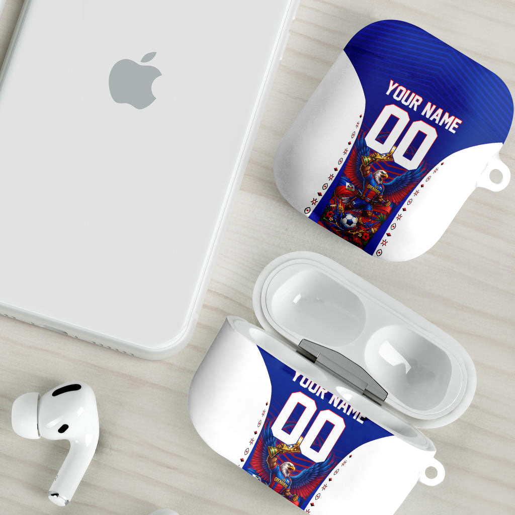 Personalized Haiti Football Eagle Champions AirPods Case Les Grenadiers Soccer Trophy 2026 Heritage Flag
