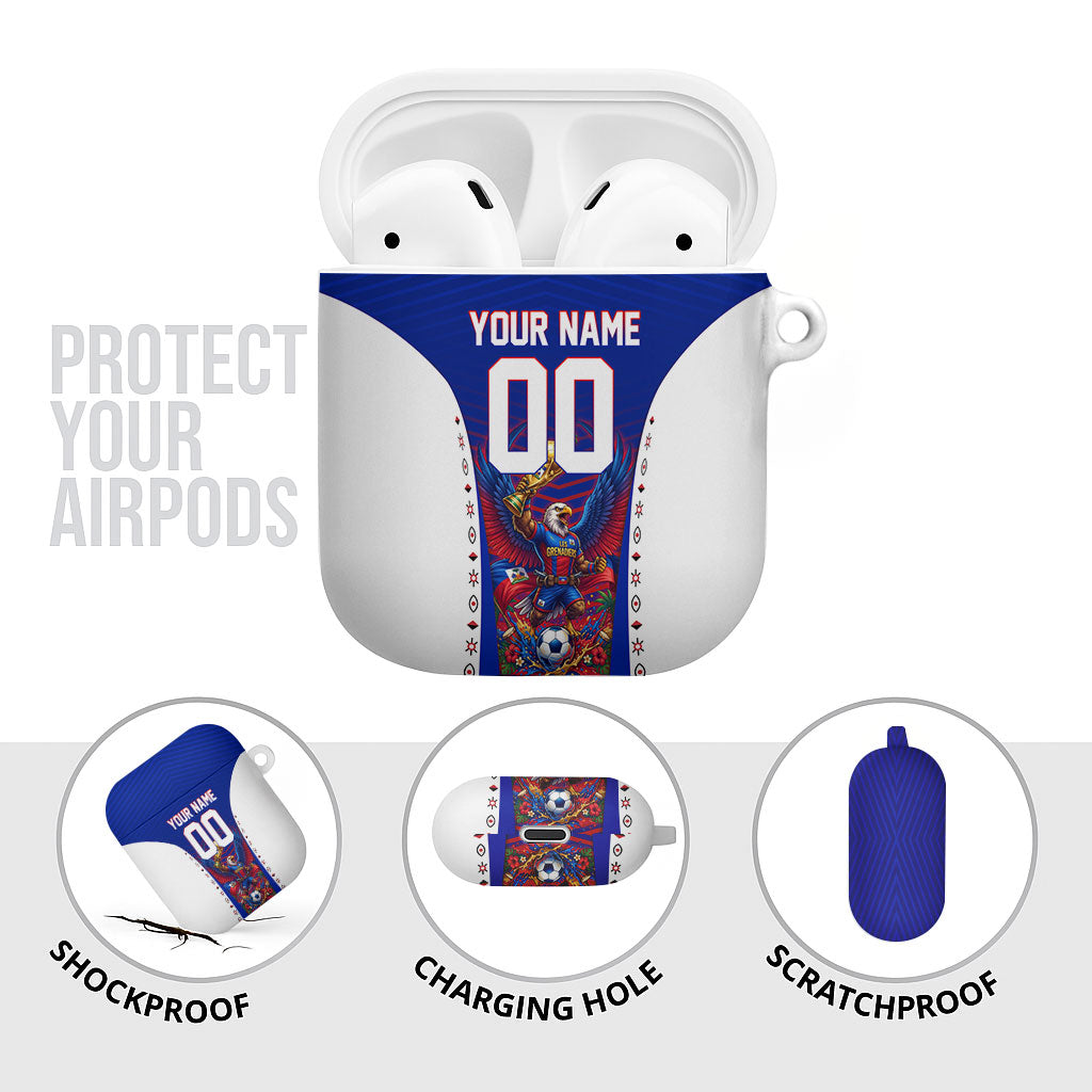 Personalized Haiti Football Eagle Champions AirPods Case Les Grenadiers Soccer Trophy 2026 Heritage Flag